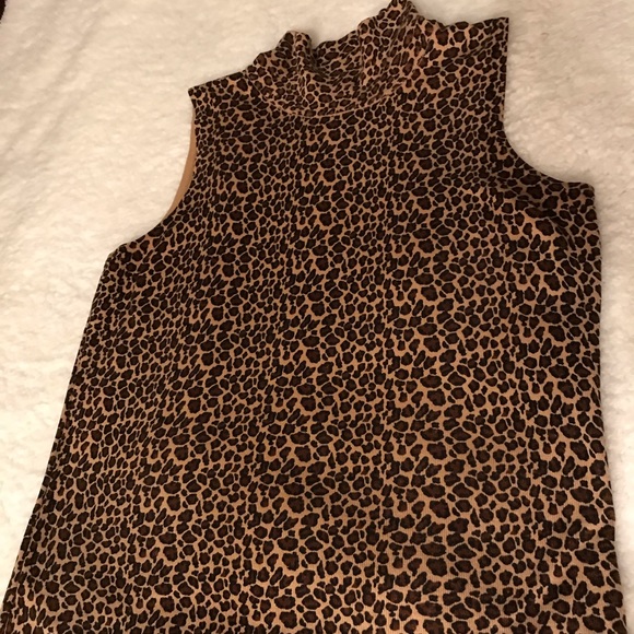 Leopard Print, Turtle Neck Blouse - Picture 1 of 6
